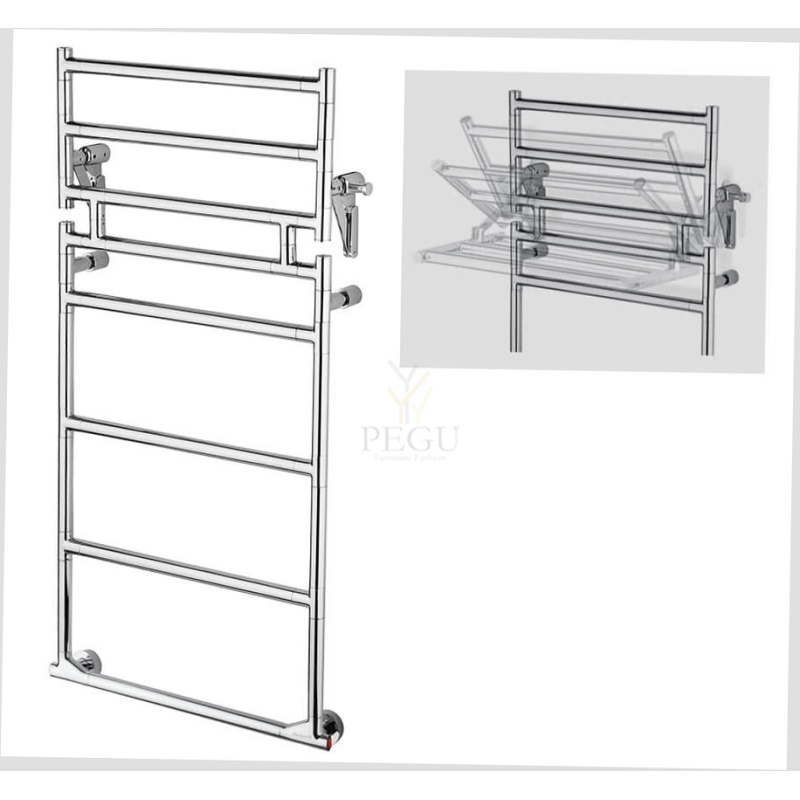 Käterätikuivati riiuliga  elektriline Margaroli SERENO 573/M kroom messing 1026x530 mm