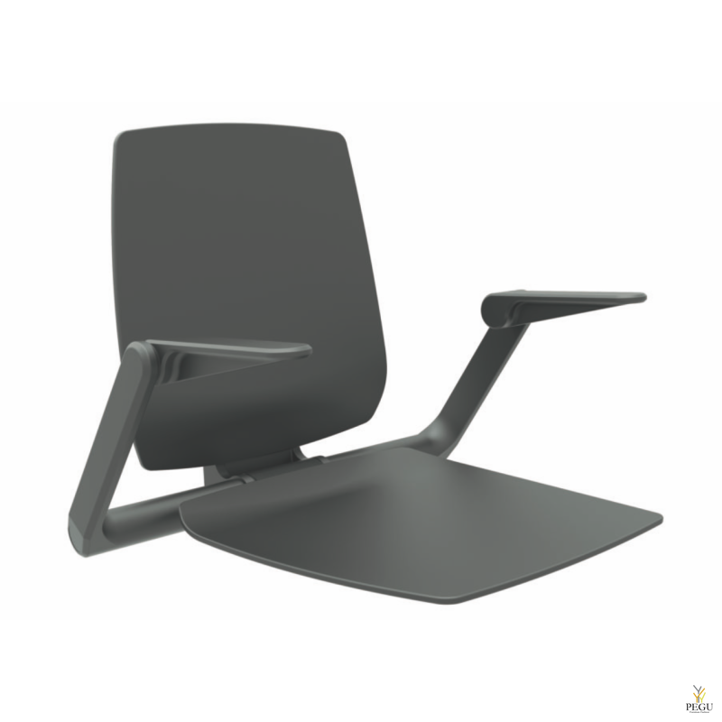 Normbau Ascento инвалидное душевое сиденье с ручками и спинкой 412x512 чёрное