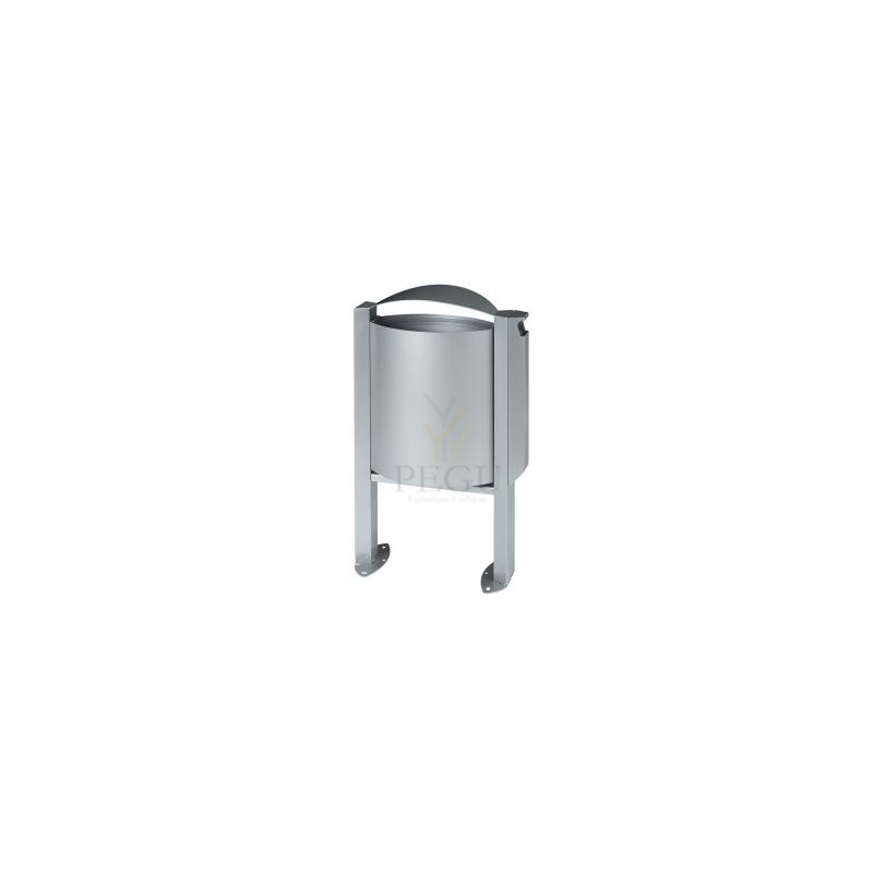 Уличная урна для мусора ARKEA 40L+3L с пепельницей металлический серый RAL9006