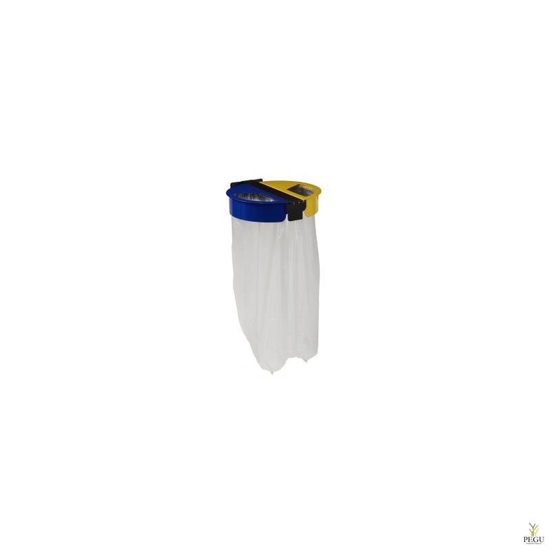 Держатель для мусорных пакетов настенный 2-ой 110L CITWIN PREMIUM серый-синий-жёлтый