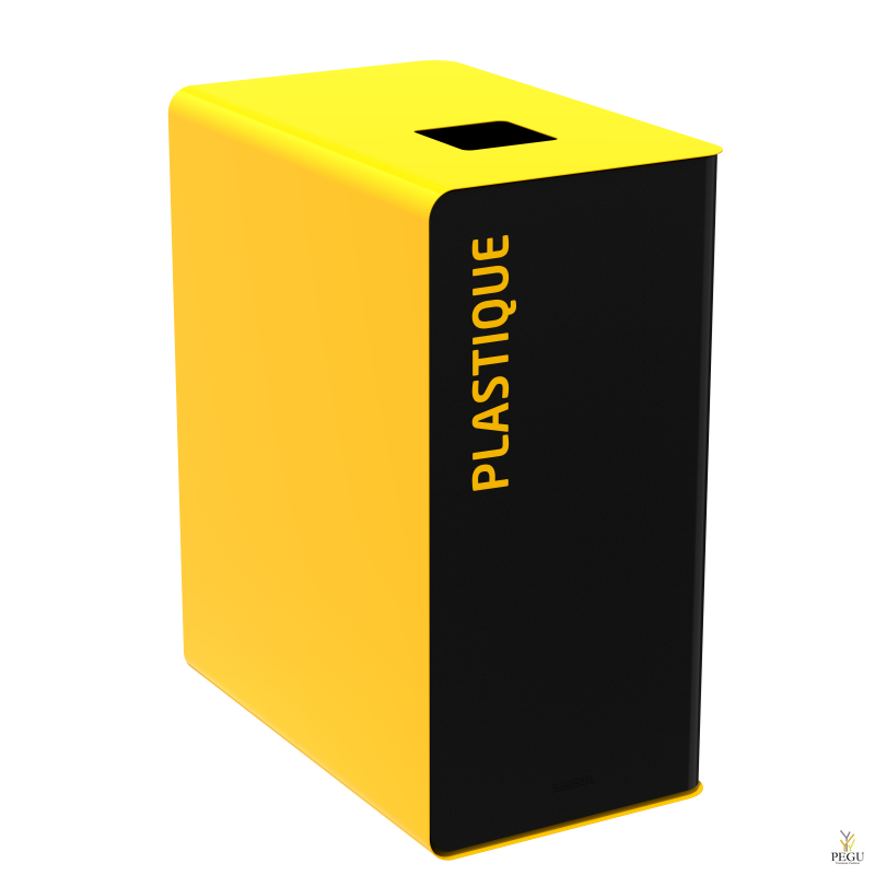 Мусорный бак для сортировки отходов CUBATRI 90L магний/жёлтый RAL1021 пластик