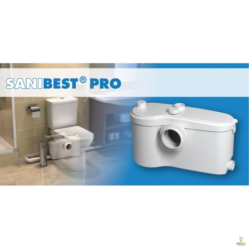 Reovee ja WC-pump Sanibest Pro ( sobib: WC pott + valamu + dušš + bidee )