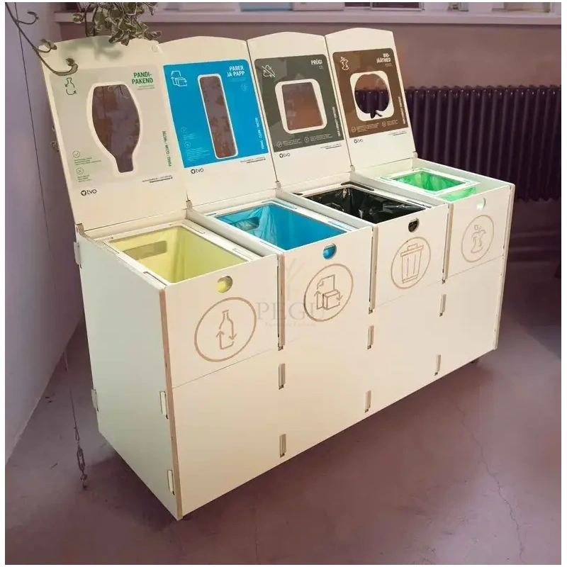 Prügi sorteerimise süsteem ÖKO CONTAINER W4 3x40L,1x10L prügikasti valge