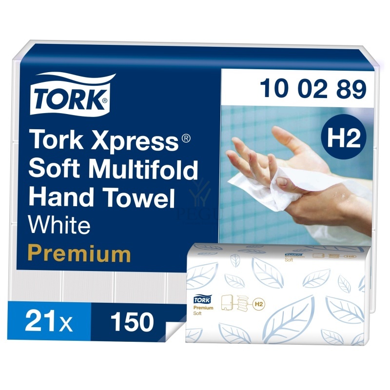 Tork 100289 Xpress Multifold (H2) PREMIUM Soft Z-voltimine, lehtkätepaberrätikud pehme 21×150 tk