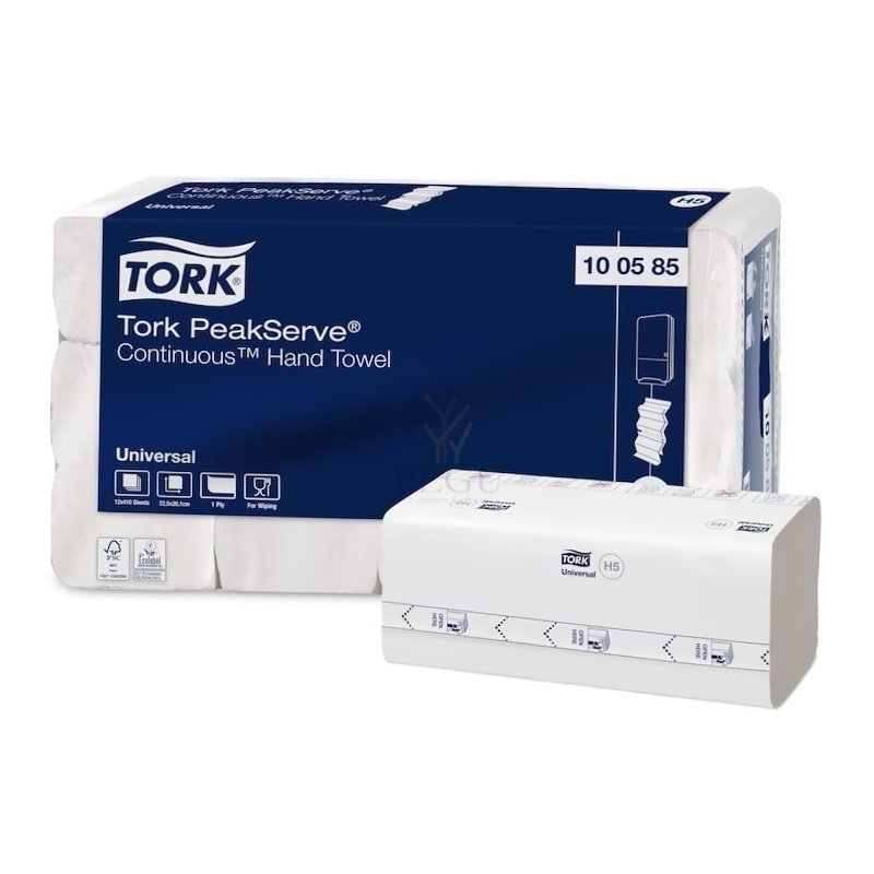 Tork 100585 PeakServe® Continuous® H5, lehtkätepaber, UNIVERSAL 12x410 tk