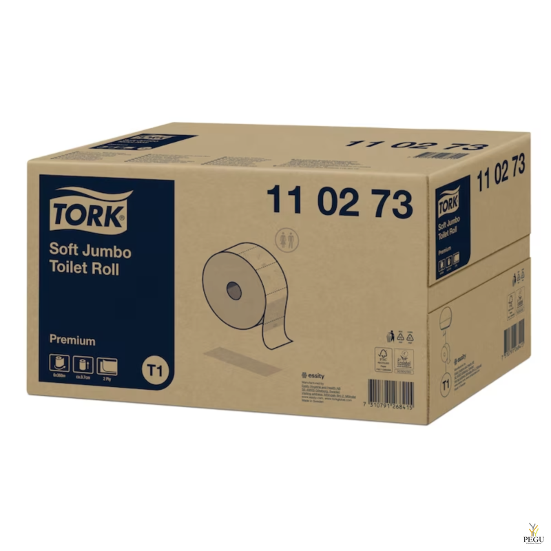 Tork T1 Soft Jumbo 360 Soft 2x, Premium мягкая рулонная туалетная бумага 6 шт x 360m