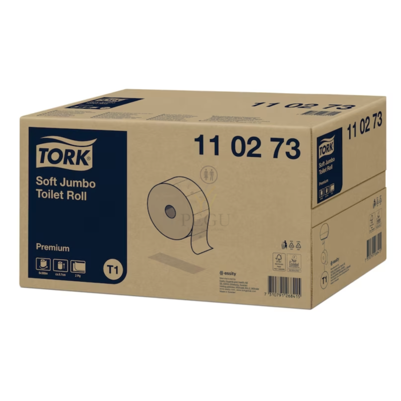 Tork T1 Soft Jumbo 360 Soft 2x, Premium мягкая рулонная туалетная бумага 6 шт x 360m