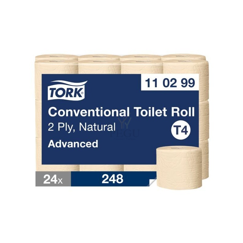Tork Natural Conventional Advanced T4 2-слойная туалетная бумага в рулонах, натуральный цвет, 24×34,72 м