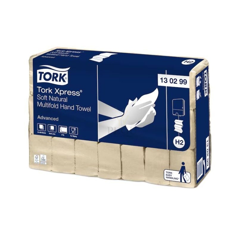 Tork 130299 Interfold H2 Natural Z-fold loodusvalge lehtkätepaber, 21x180tk