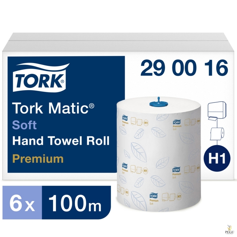 Tork Matic PREMIUM 100 Soft, eiti pehme rullkätepaber, 6 tk ×100 m 