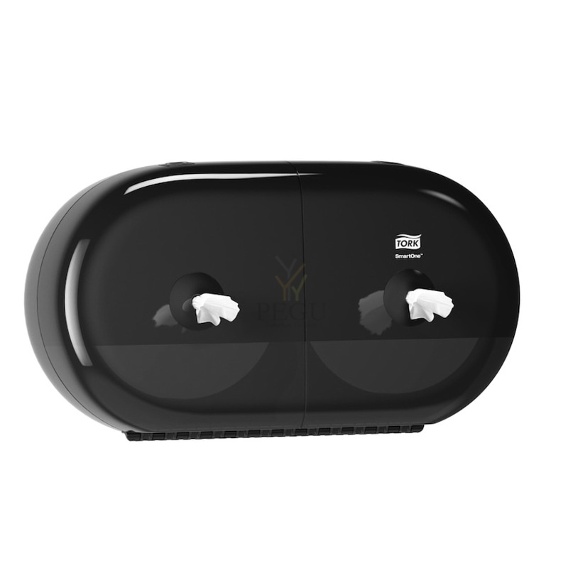 SmartOne Twin Mini WC hoidik TORK 682008 tualettpaberile dosaator must plastik