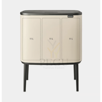 Brabantia BO prügikast pedaaliga 3x11L Soft beige2.png