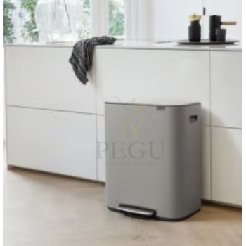 Brabantia prügikast pedaaliga 211485 Mineral Concrete Grey3.png