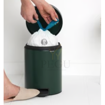 Brabantia pedaaliga prügikast soft-close roheline 5L PEGU3.png