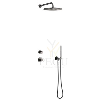 Süvistatud dušisüsteem Damixa IRIS DS 1, 30 cm pea- ja 3-režiimilise grafiithall PVD 570695500