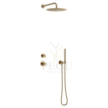 Süvistatud dušisüsteem Damixa IRIS DS 1, 30 cm pea- ja 3-režiimilise harjatud pronks PVD 570698800