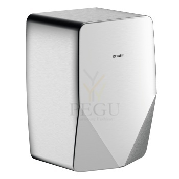Elektriline kätekuivati HIGHFLOW Compact satiin roostevaba teras Delabie 510625S eestvaade