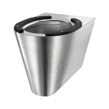 Roostevaba terasest WC pott seinale Delabie S21 S mustade kaitsepatjadega 110310PAD