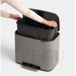 Pedaaliga prügikast, soft-close Brabantia BO, 36L Mineral Concrete Grey