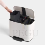 Pedaaliga sorteerimise prügikast, soft-close Brabantia BO, 3x11L valge