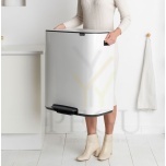 Мусорное ведро с педалью, soft-close Brabantia BO, 2x30L белая