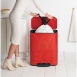 Pedaaliga prügikast, soft-close Brabantia BO, 2x30L Passion red