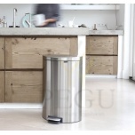 Brabantia FLATBACK+ Урна для сортировки мусора с педалью soft-closed 30L, матовая сталь FPP