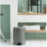 Newicon Brabantia prügikast 5l, pedaaliga vaikselt sulguv Platinum