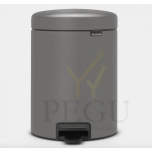 Newicon Brabantia мусорница 5L,  с педалью, плавное закрывание Мineral Concrete Grey