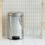 Newicon Brabantia prügikast 12l pedaaliga vaikselt sulguv, metallist seseämber BRILLIANT STEEL