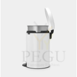 Brabantia pedaaliga prügikast Newicon 20L, metallist ämber Valge