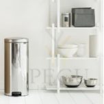 Newicon Brabantia мусорница 30l, с педалью, плавное закрывание Brilliant Steel