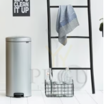 Newicon Brabantia pedaaliga prügikast 30l, vaikselt sulguva kaanega Metallic Grey