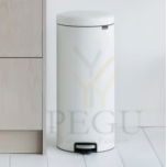 Newicon Brabantia pedaaliga prügikast 30l, METALL SISEÄMBER vaikselt sulguv Valge