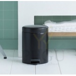 Newicon Brabantia мусорница 5L,  с педалью, плавное закрывание, матовая чёрная