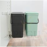 Sorteerimise prügikast köögikappi Brabantia Sort & Go 2x12L,  hall ja roheline