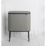 Touch bin мусорное ведро для сортировки отходов, soft-close Brabantia BO, 11+23L Mineral Concrete Grey