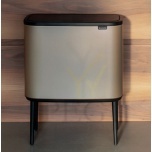 Touch bin ведро для сортировки мусора, soft-close Brabantia BO, 3x11L Metallic Gold