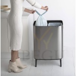 Touch bin kõrge prügikast, soft-close Brabantia BO, 2x30L Matt Steel FPP