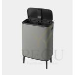 Touch bin ведро для сортировкки мусора на ножках, soft-close Brabantia BO, 2x30L Mineral Concrete Grey