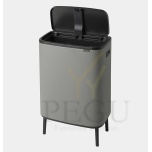 Touch bin kõrge prügikast, soft-close Brabantia BO, 60L Mineral Concrete Grey