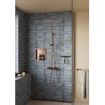 Душевая система Damixa Iris с термостатом верхний душ 30 см шлифованная медь PVD 919548735