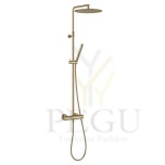 Душевая система Damixa Iris с термостатом верхний душ 30 см шлифованная бронза PVD 919548735
