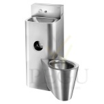 Delabie KOMPACT Combi WC + раковина слева напольный антивандальный Н/Р СТАЛЬ AISI304