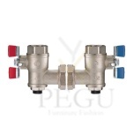 Delabie PREMIX 1 1/4"  termostaadile, 2 x filtriga nurkventiile