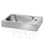 Valamu roostevaba teras Delabie LAVANDO seinale segistiavaga 450 x 300mm