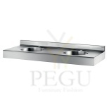 Delabie коллективная раковина DUPLO RP 1200x500mm с отверстием под смеситель d35mm нержавеющая сталь сатин