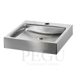 Раковина нержавеющая сталь Delabie UNITI настенная с отверстием 395 x 405mm 121830