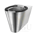 Roostevaba terasest WC pott seinale Delabie S21 S mustade kaitsepatjadega 110310PAD