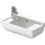 Starck 3 раковина Duravit 500x260mm белая с отверстием под смеситель слева